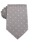 Grey with Yellow Polka Dots Necktie