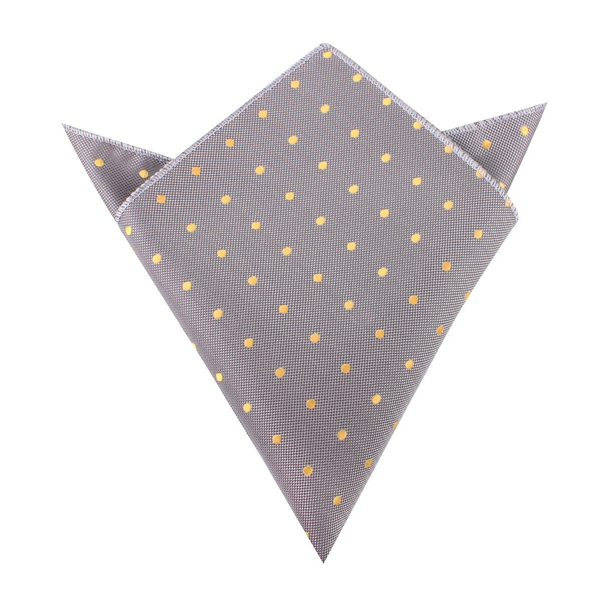 Grey with Yellow Polka Dots Pocket Square