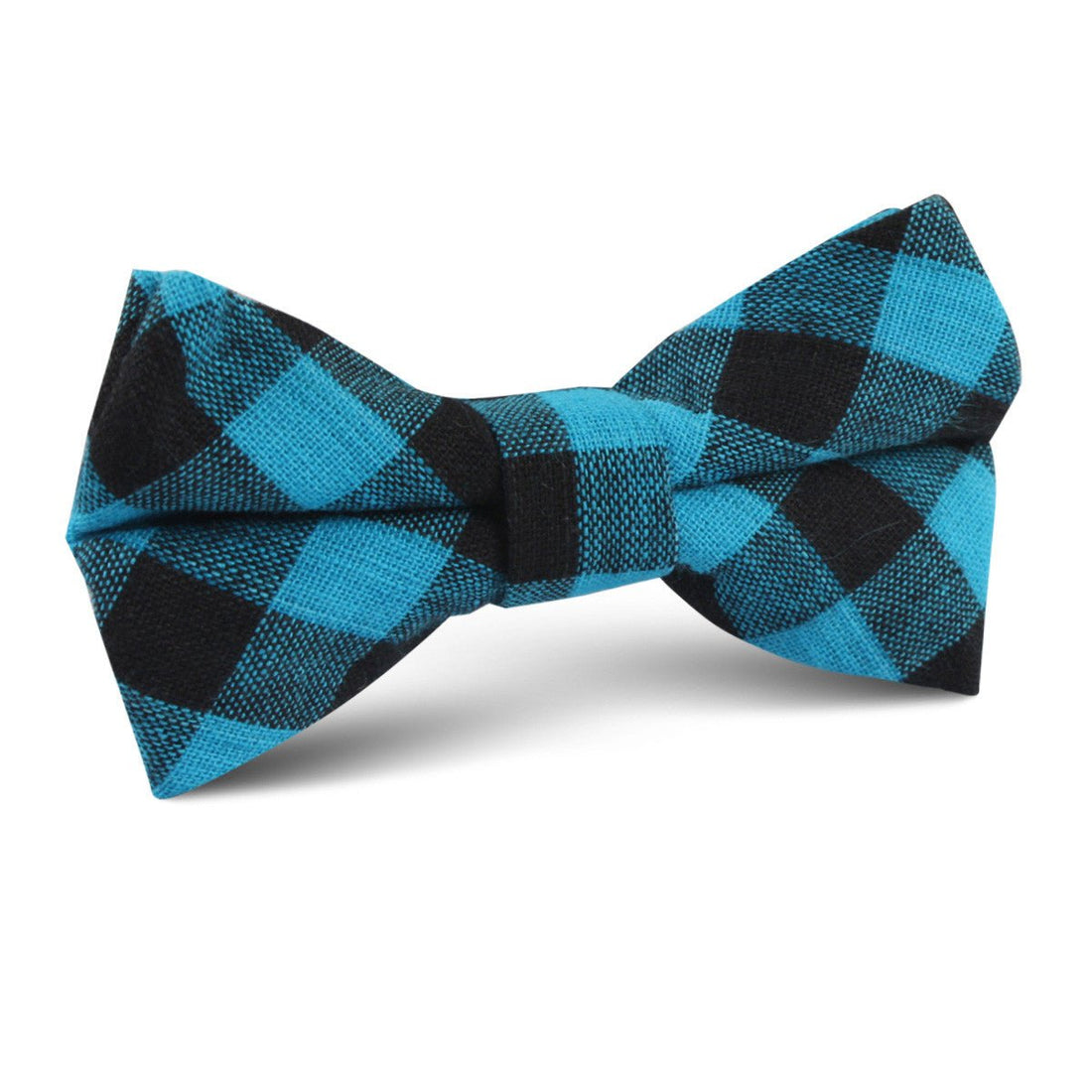 Grim Blue Gingham Kids Bow Tie