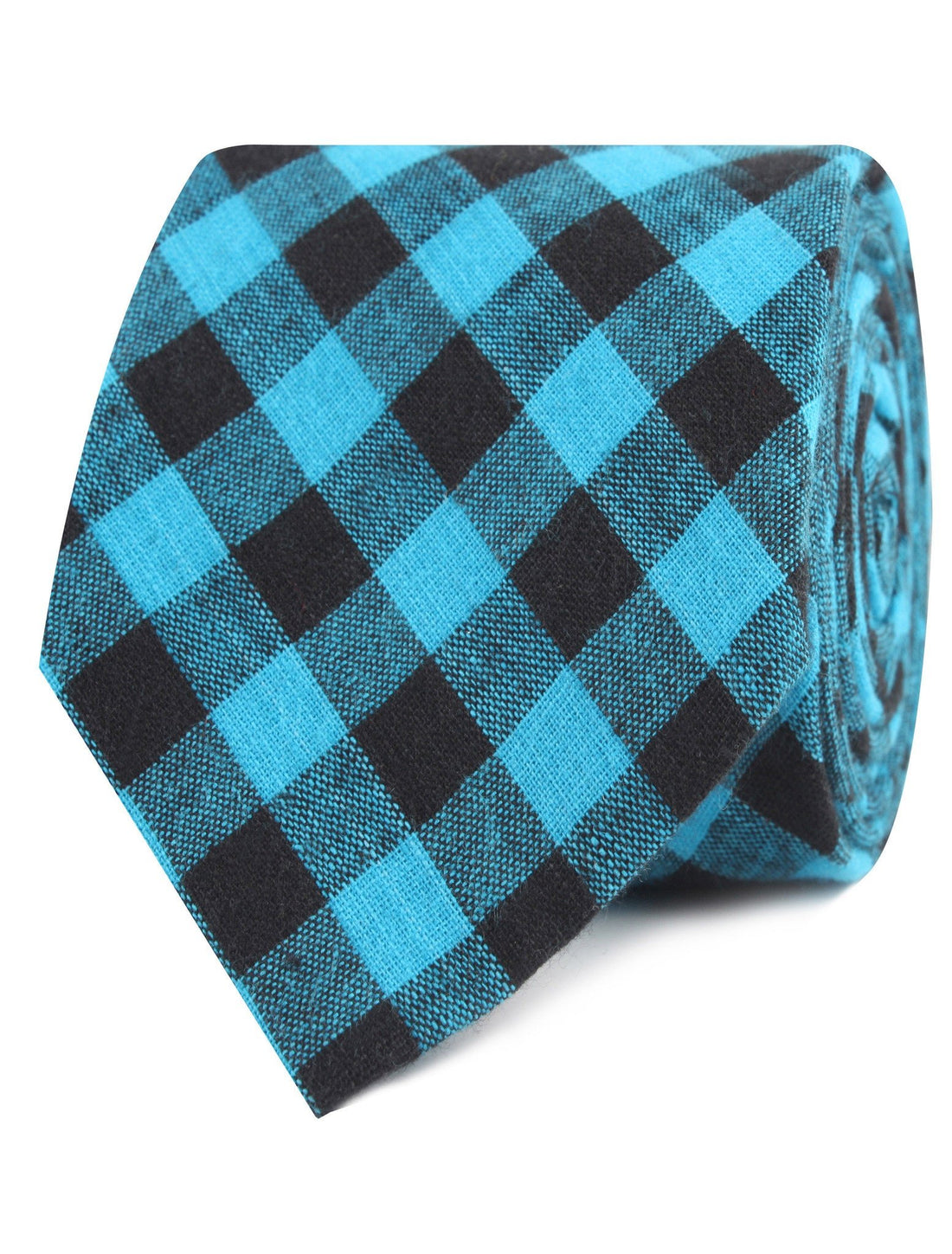 Grim Blue Gingham Necktie