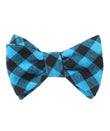 Grim Blue Gingham Self Tied Bowtie