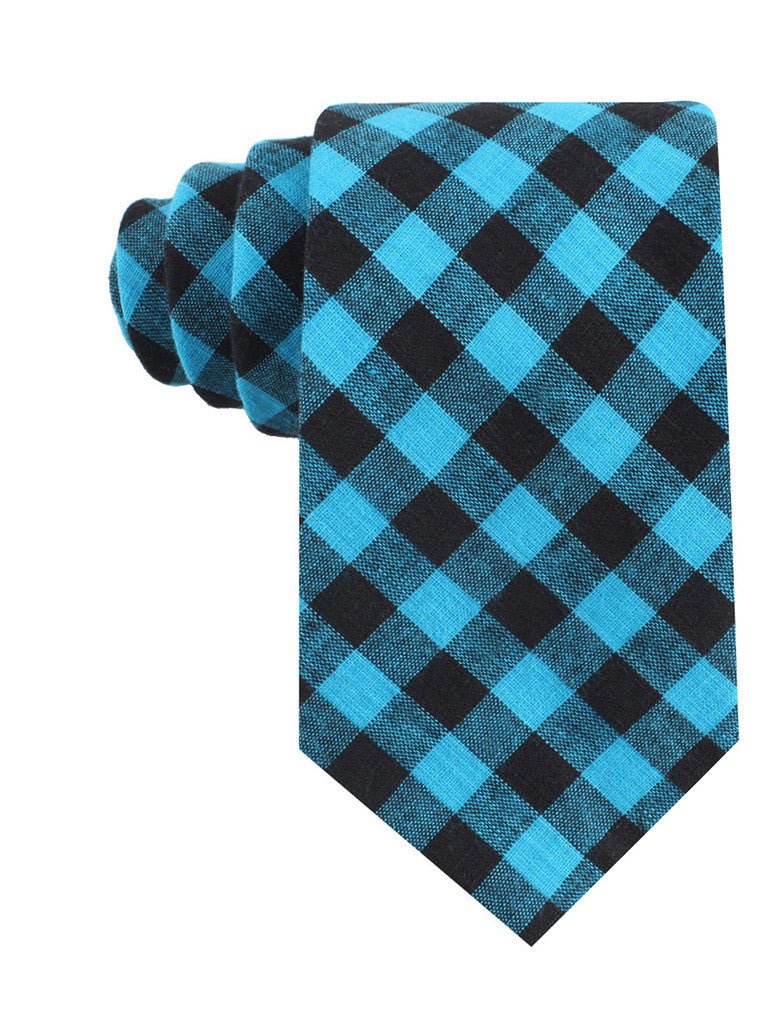 Grim Blue Gingham Tie