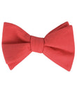 Guava Coral Linen Self Tied Bow Tie