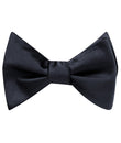 Gun Grey Satin Self Tie Bow Tie