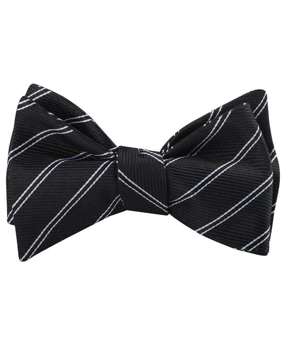 Boston Black Striped Self Tied Bow Tie