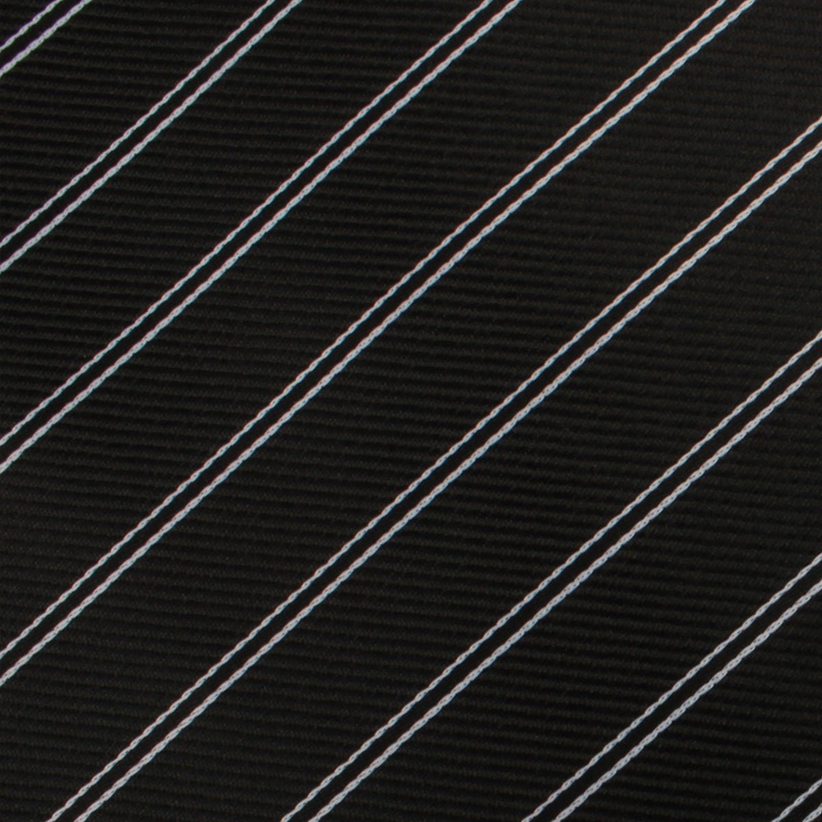 Boston Black Striped Pocket Square Fabric