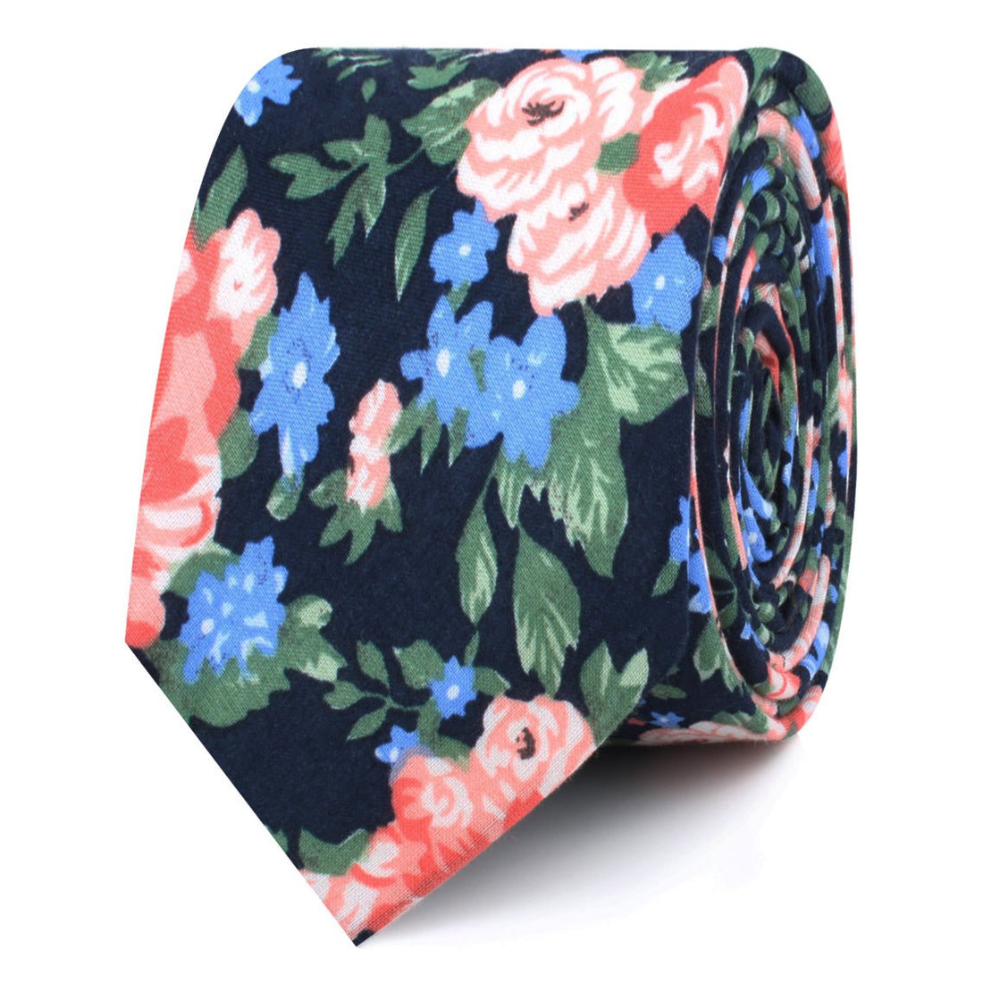 Havana Pink Floral Skinny Ties