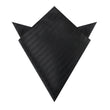 Hitchcock Midnight Black Striped Pocket Square