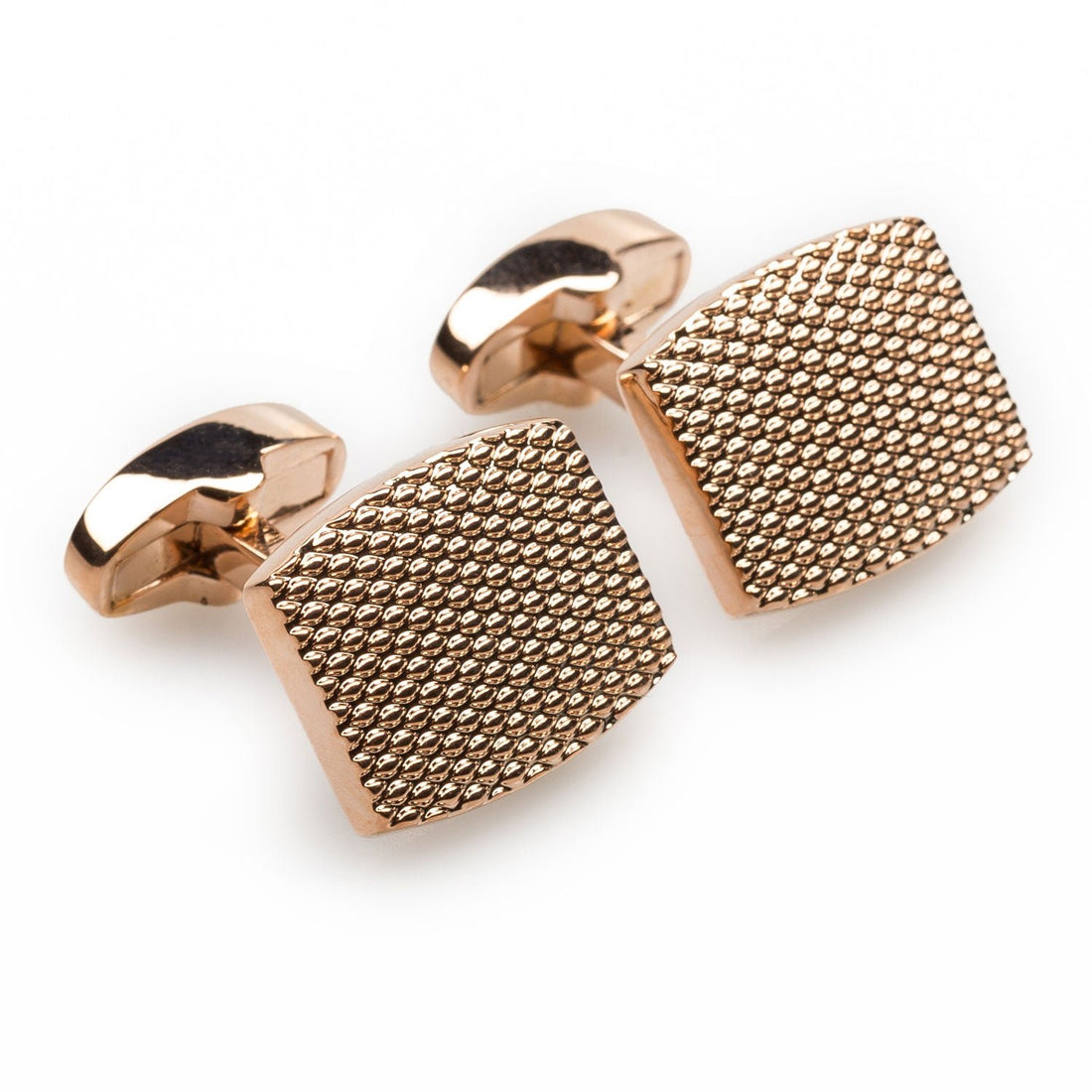 Honeycomb Rose Gold Mens Cufflinks