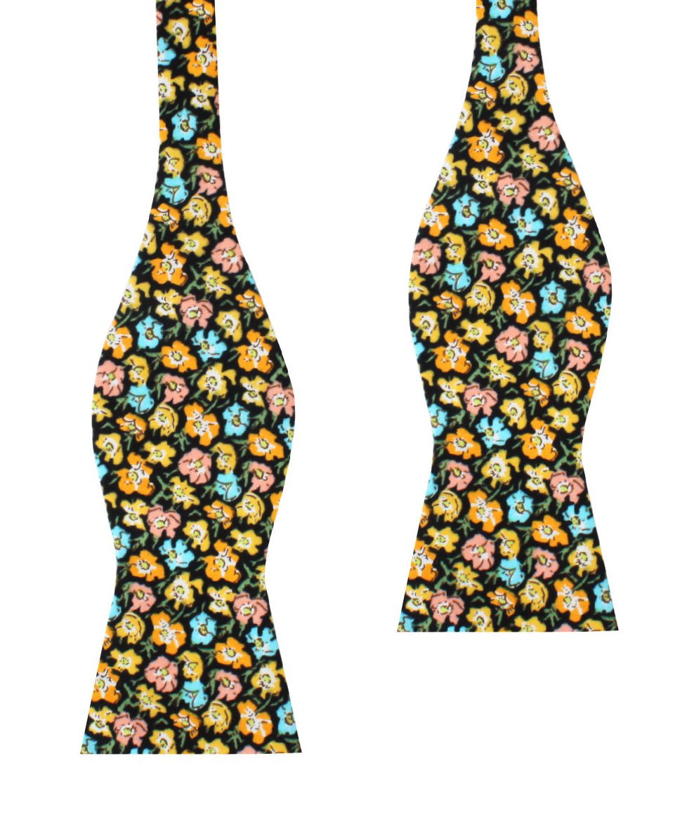 Huelva Yellow Floral Self Bow Tie