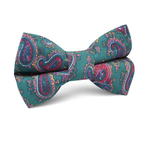 Hunter Green Isfahan Paisley Kids Bow Tie