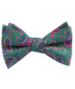 Hunter Green Isfahan Paisley Self Bow Tie Folded Up