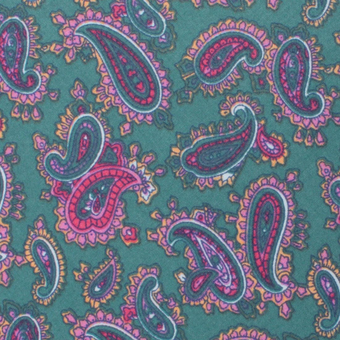 Hunter Green Isfahan Paisley Necktie Fabric