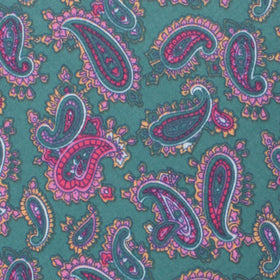 Hunter Green Isfahan Paisley Pocket Square