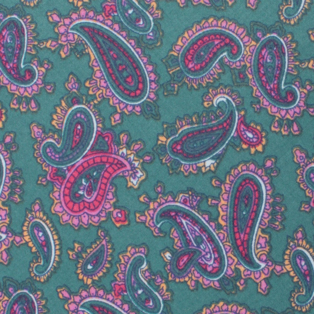 Hunter Green Isfahan Paisley Skinny Tie Fabric