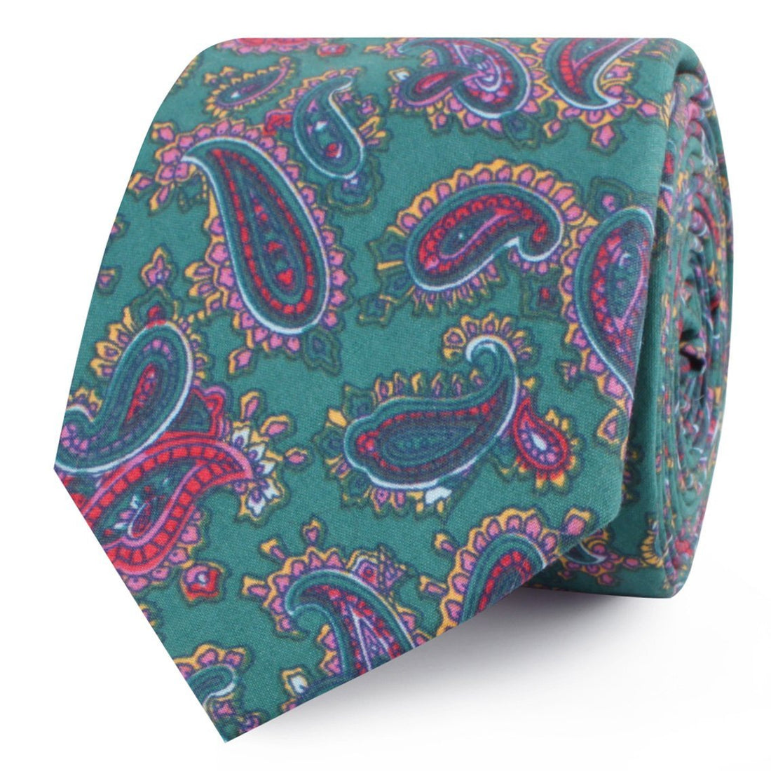 Hunter Green Isfahan Paisley Skinny Ties