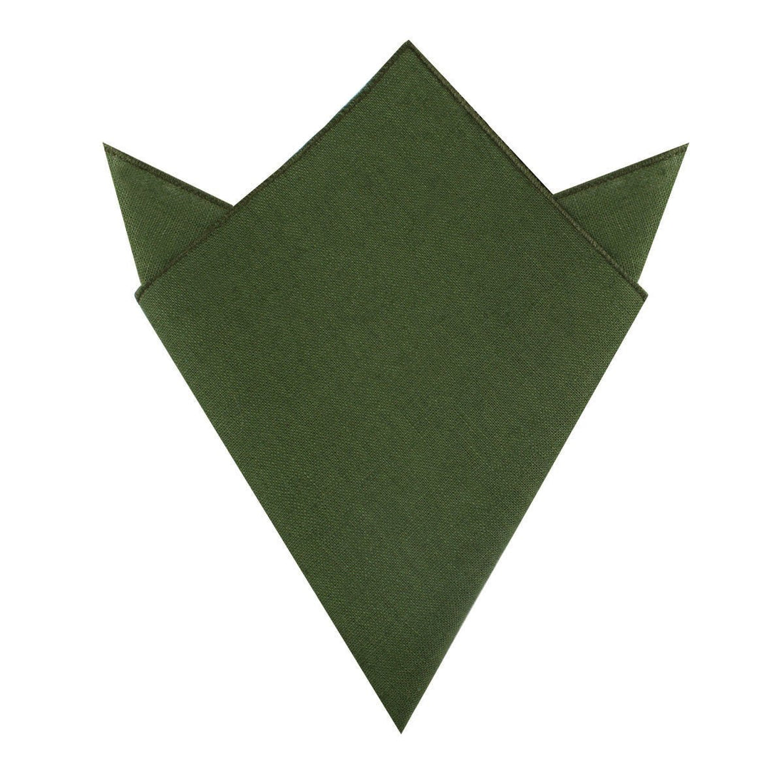 Hunter Green Slub Linen Pocket Square