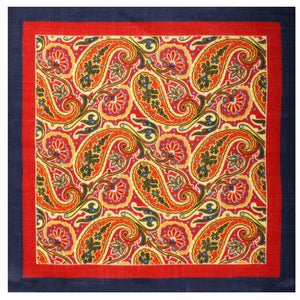 Mr. Jones Orange Paisley Wool Pocket Square