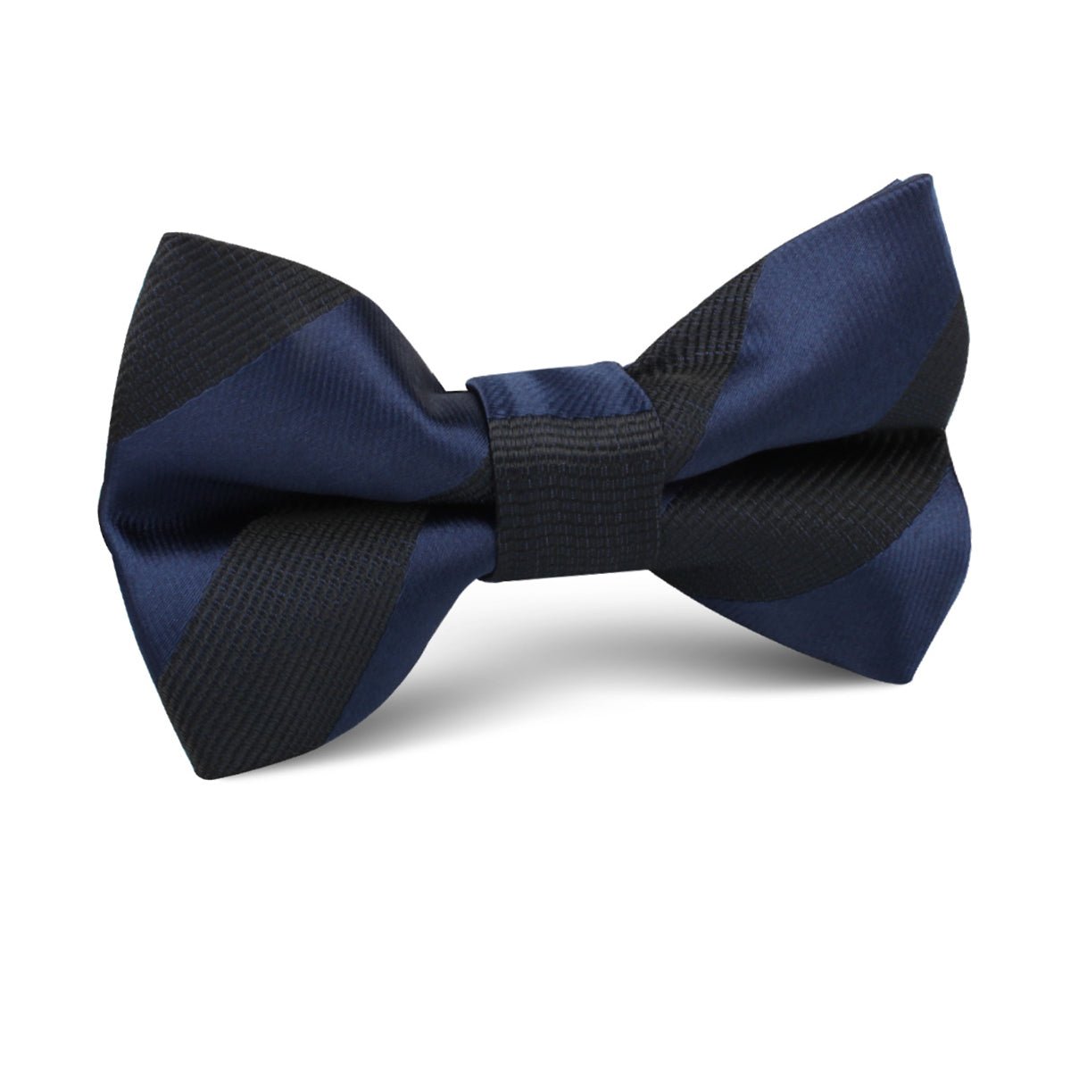 Indigo Blue-Black Striped Kids Bow Tie