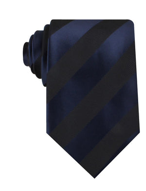 Indigo Blue-Black Striped Necktie