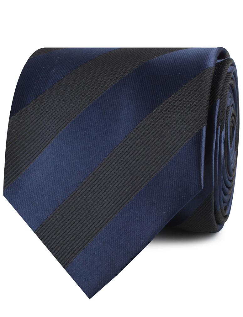 Indigo Blue-Black Striped Neckties