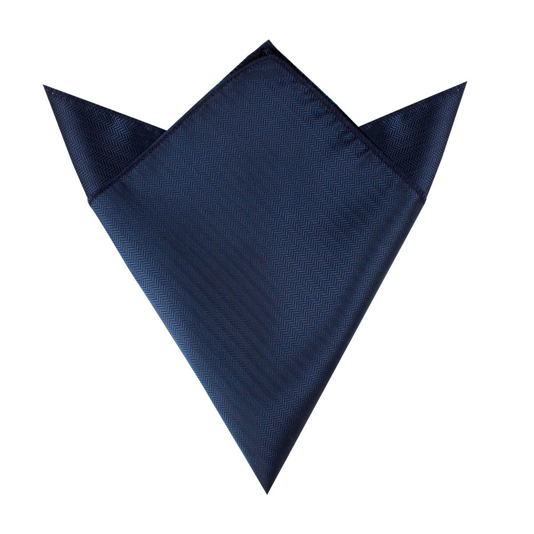 Indigo Blue Herringbone Pocket Square