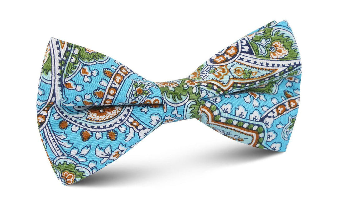 Isola Comacina Blue Paisley Bow Tie