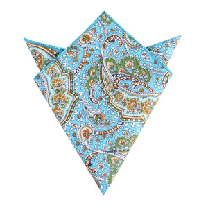 Isola Comacina Blue Paisley Pocket Square