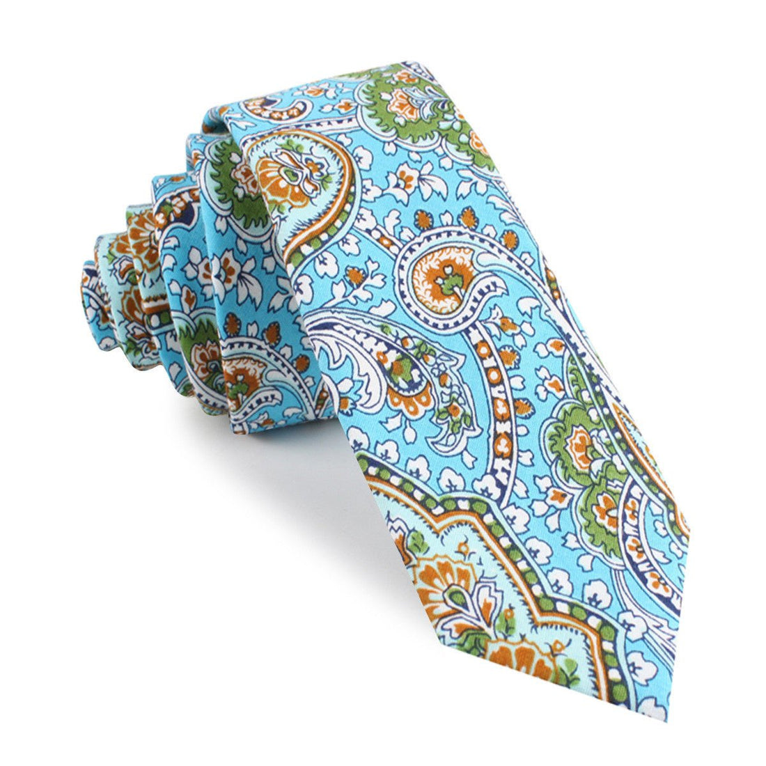 Isola Comacina Blue Paisley Skinny Tie