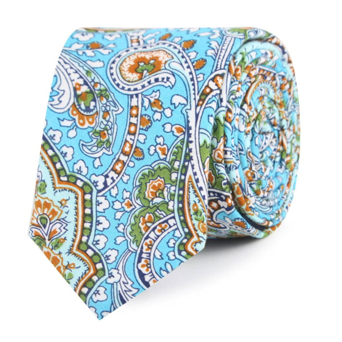 Isola Comacina Blue Paisley Slim Tie