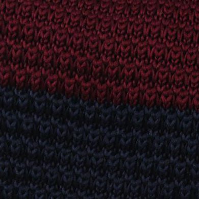 Lemmon Navy Blue & Maroon Striped Knitted Tie Fabric