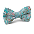 Japanese Sage Green Floral Kids Bow Tie