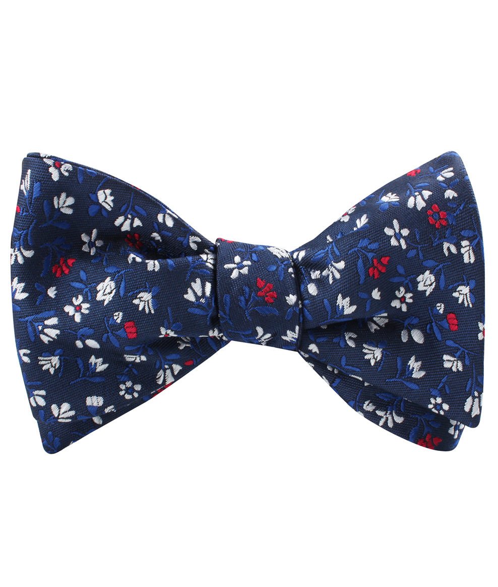 Jardin des Tuileries Navy Floral Self Tied Bow Tie