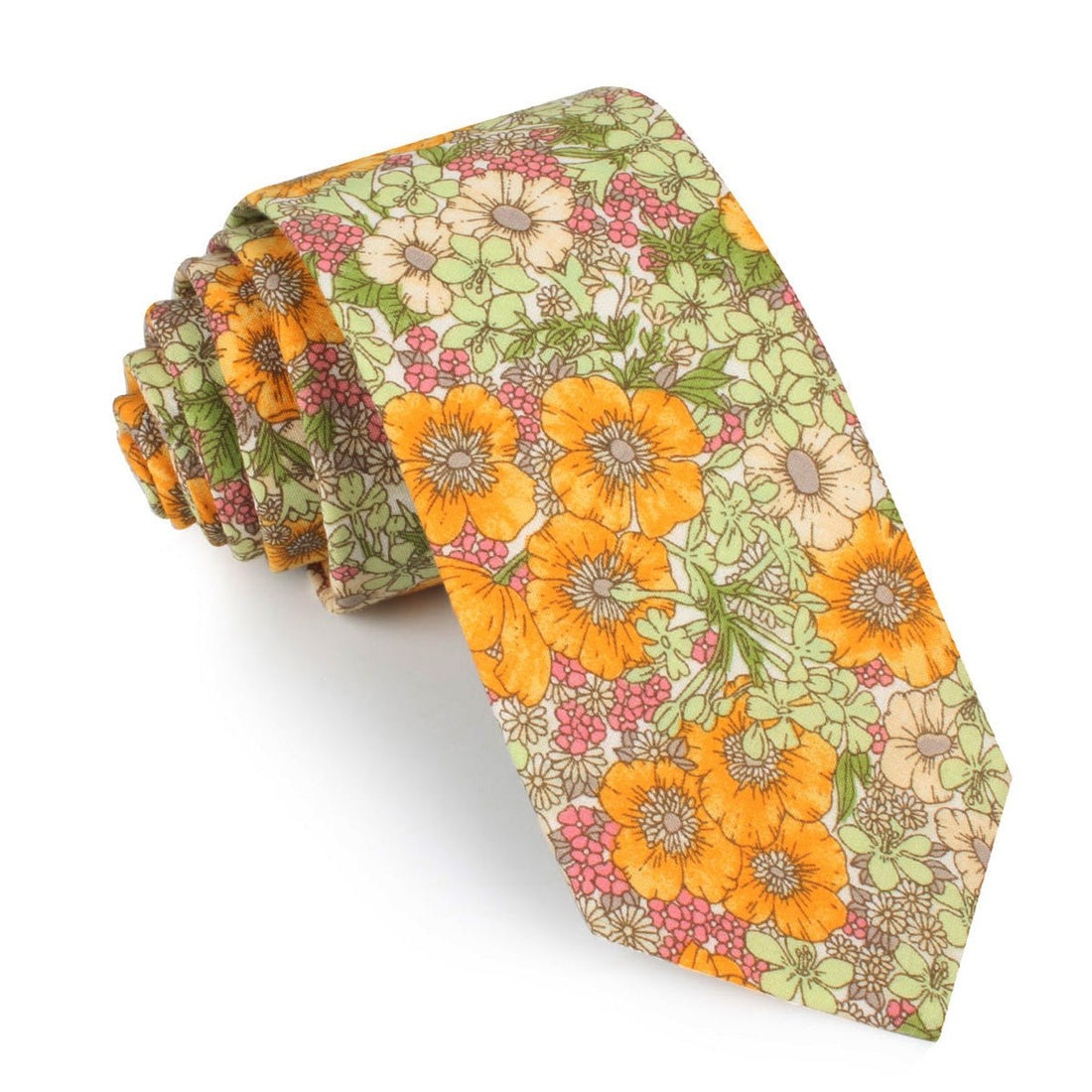 Jeju Island Floral Skinny Tie