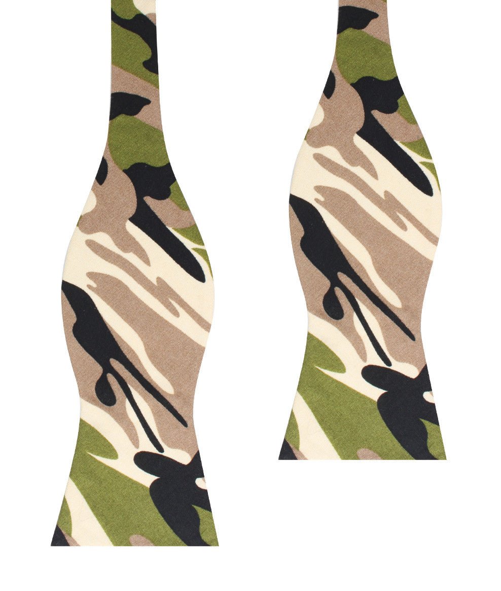 Jungle Green Camo Self Bow Tie