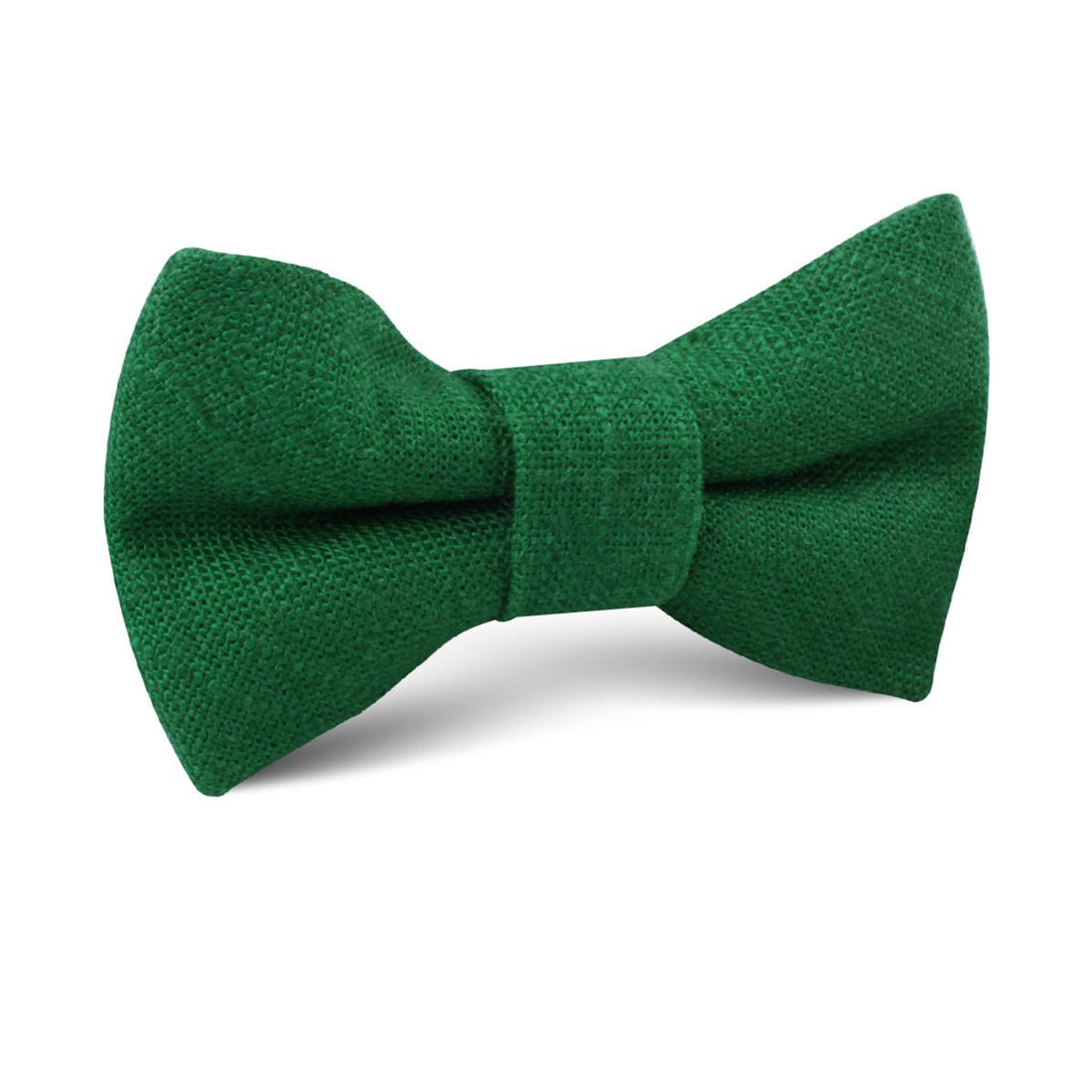 Juniper Dark Green Grain Linen Kids Bow Tie