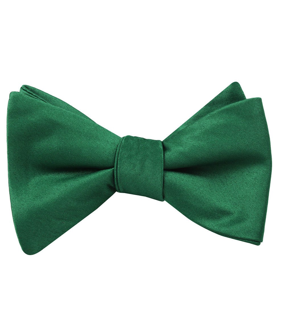 Juniper Green Satin Self Tied Bow Tie