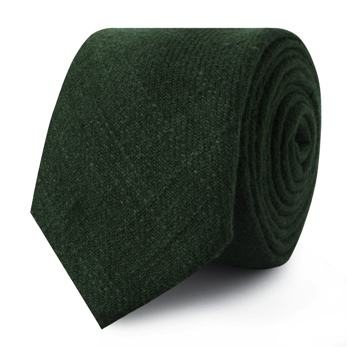 Juniper Green Linen Skinny Ties