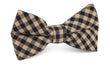 Khaki Black Gingham Blend Bow Tie