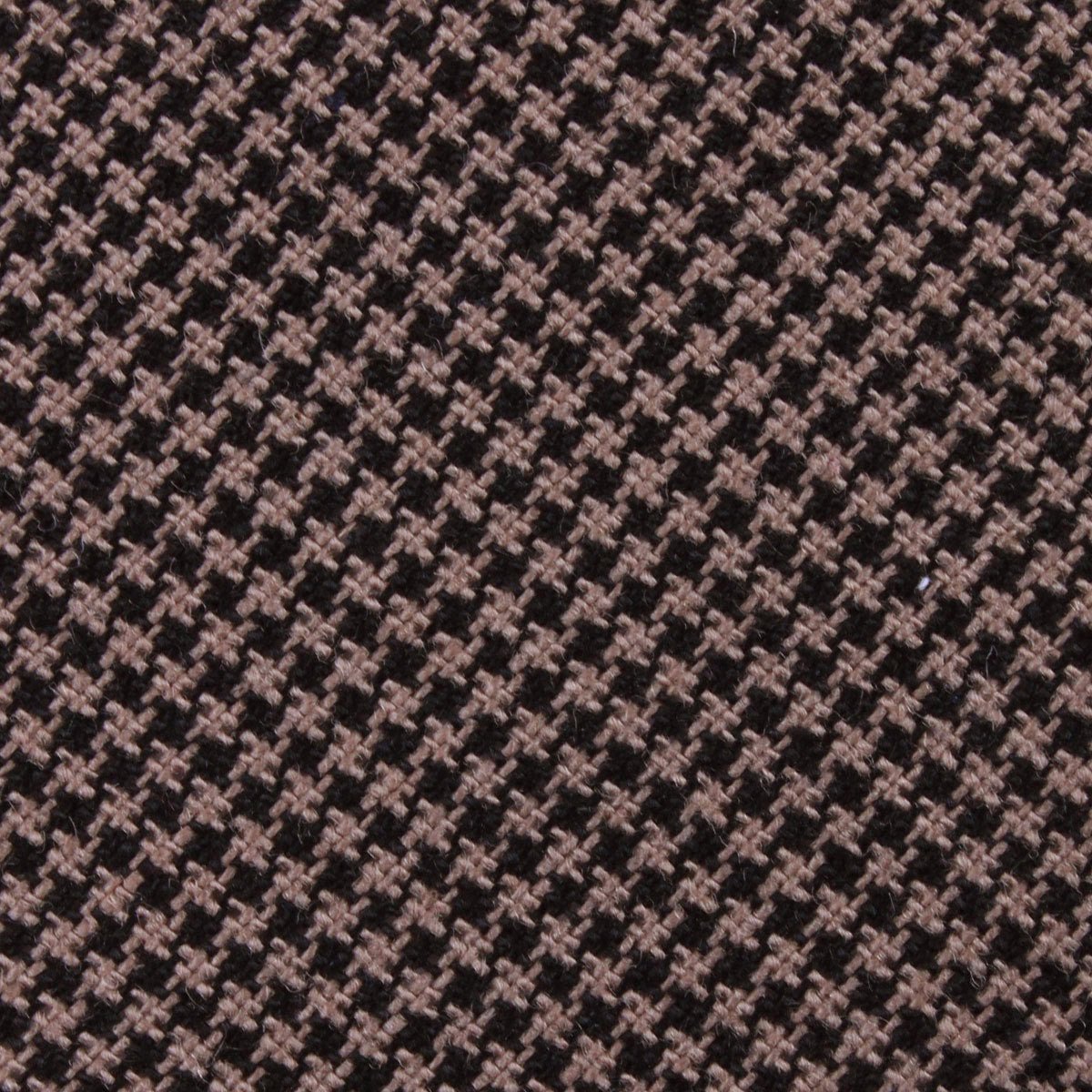 Khaki Black Houndstooth Blend Fabric Self Bowtie