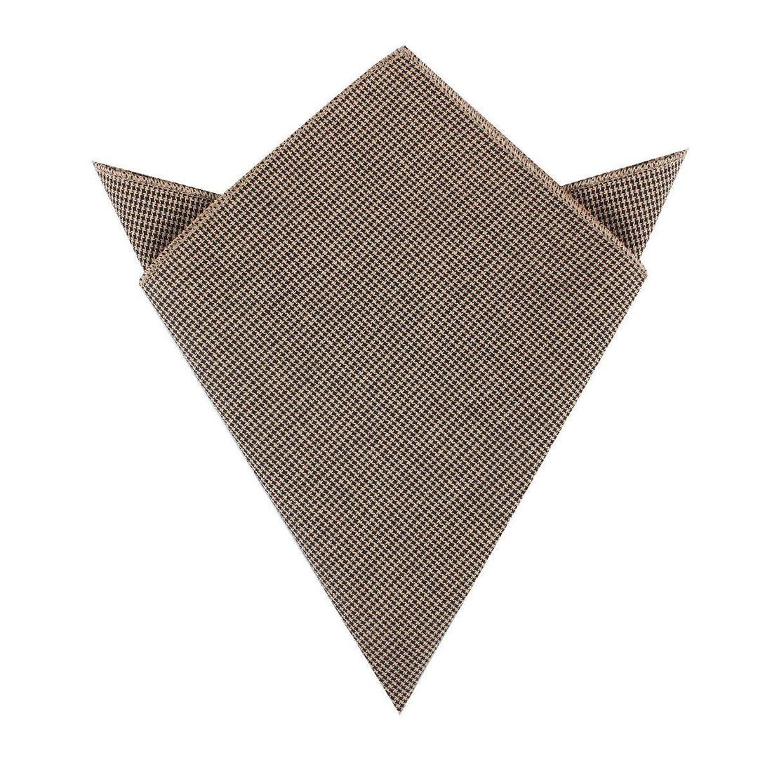 Khaki Black Houndstooth Blend Pocket Square