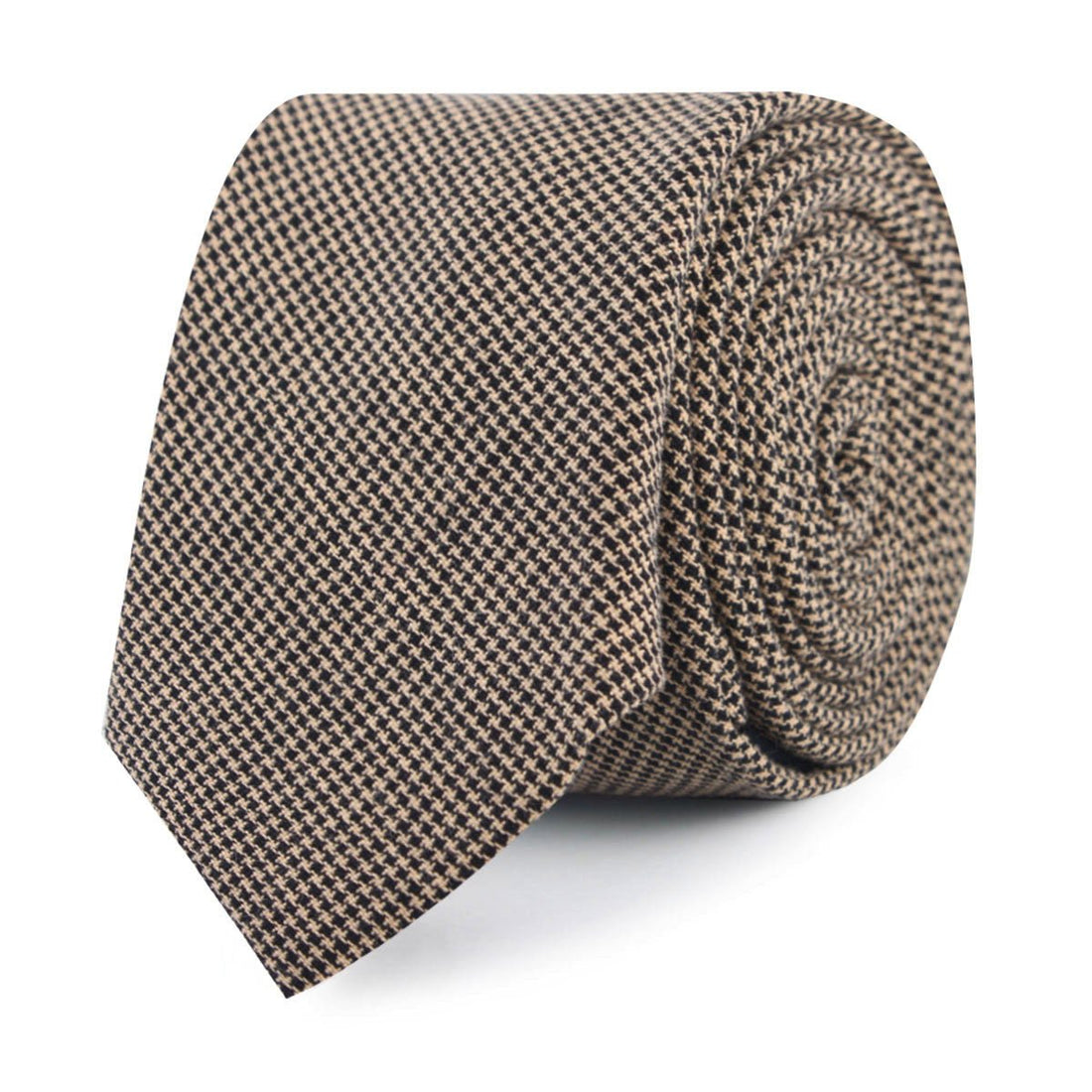 Khaki Black Houndstooth Blend Slim Tie