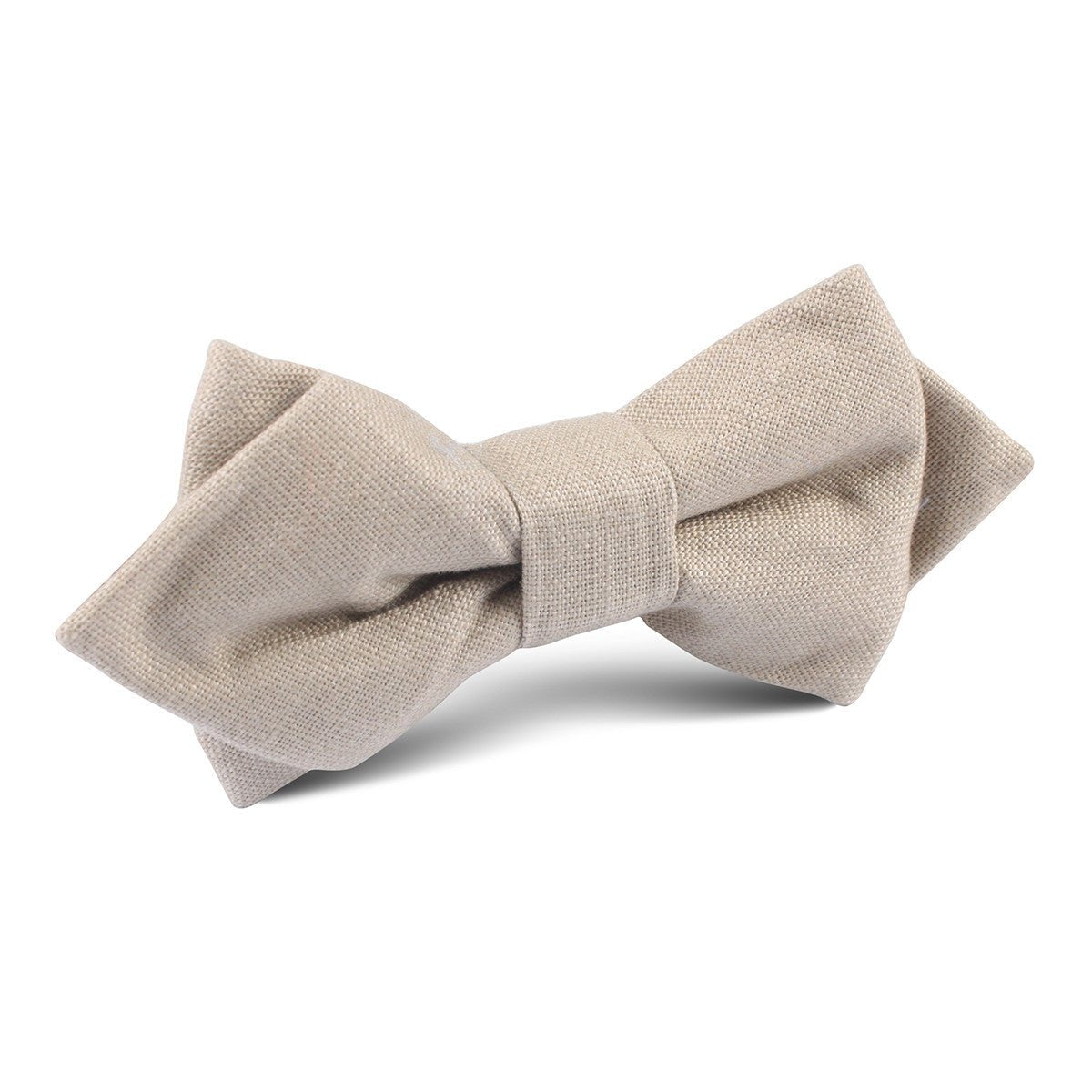 Khaki Linen Diamond Bow Tie