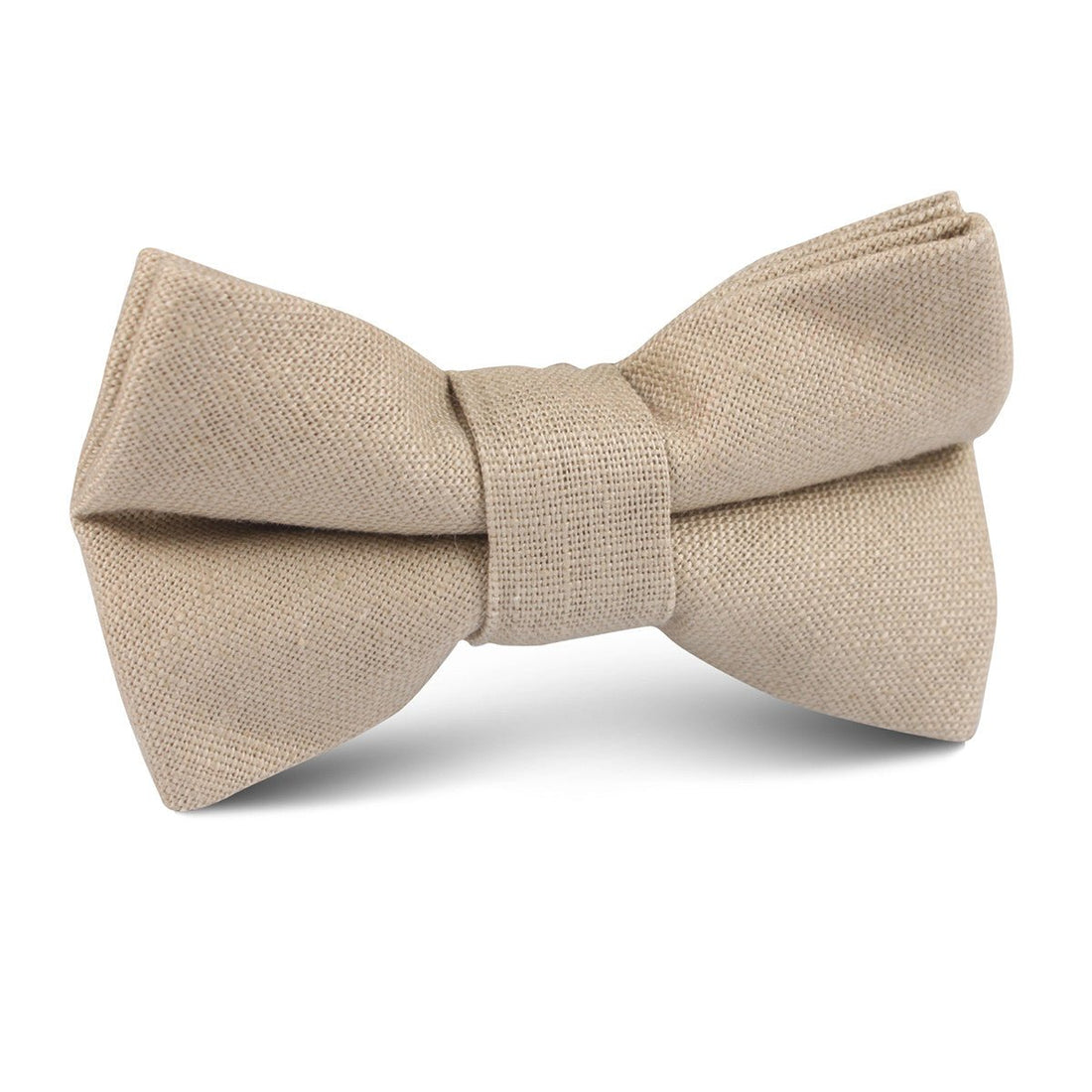 Khaki Linen Kids Bow Tie