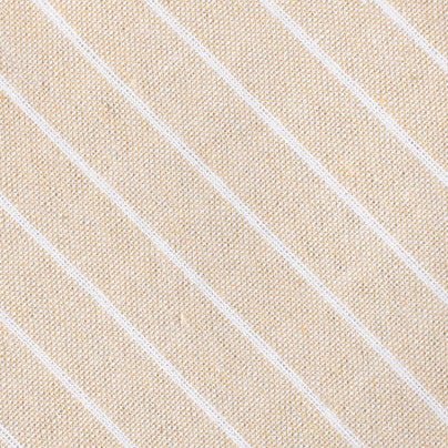 Khaki Linen Pinstripe Fabric Necktie