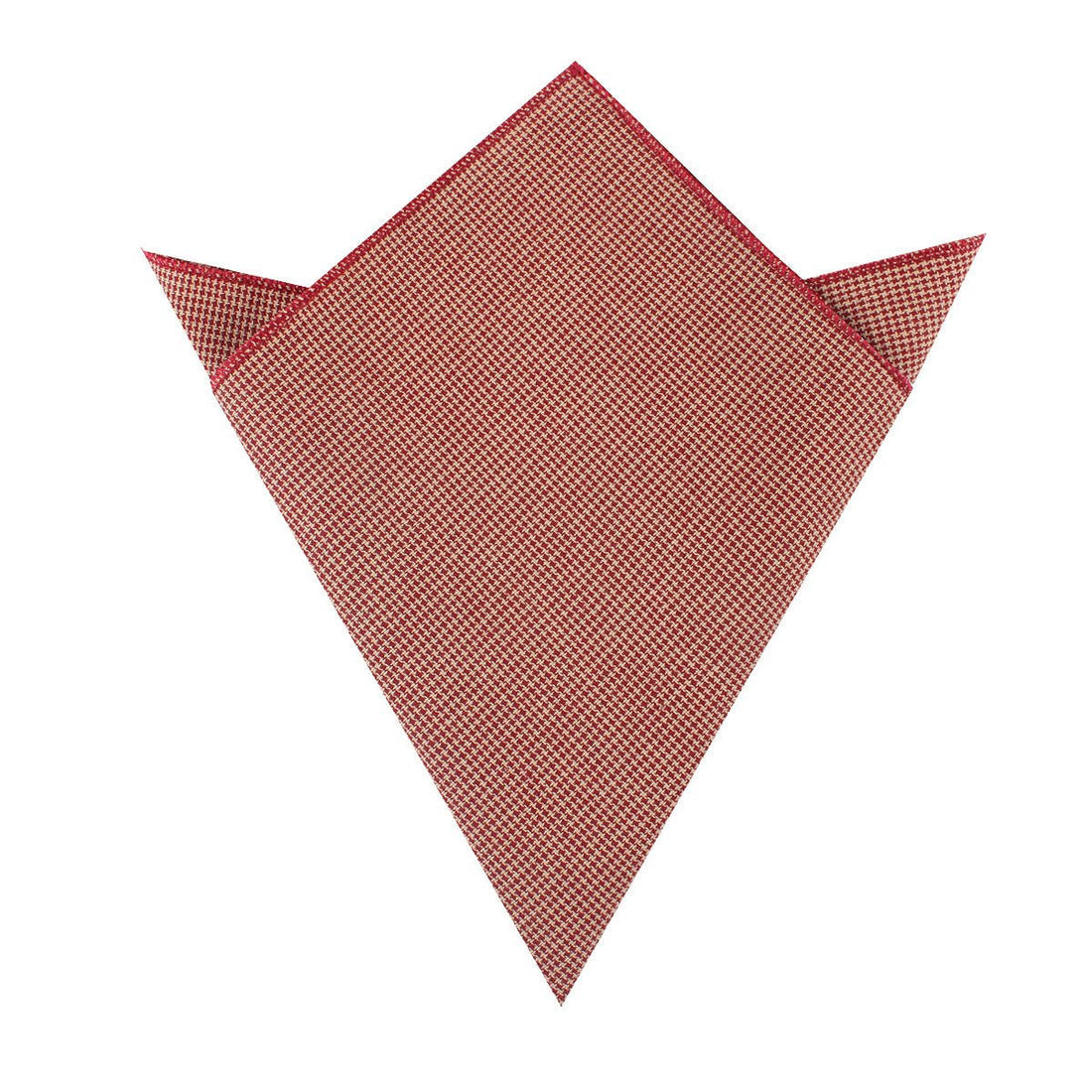 Khaki Red Houndstooth Blend Pocket Square