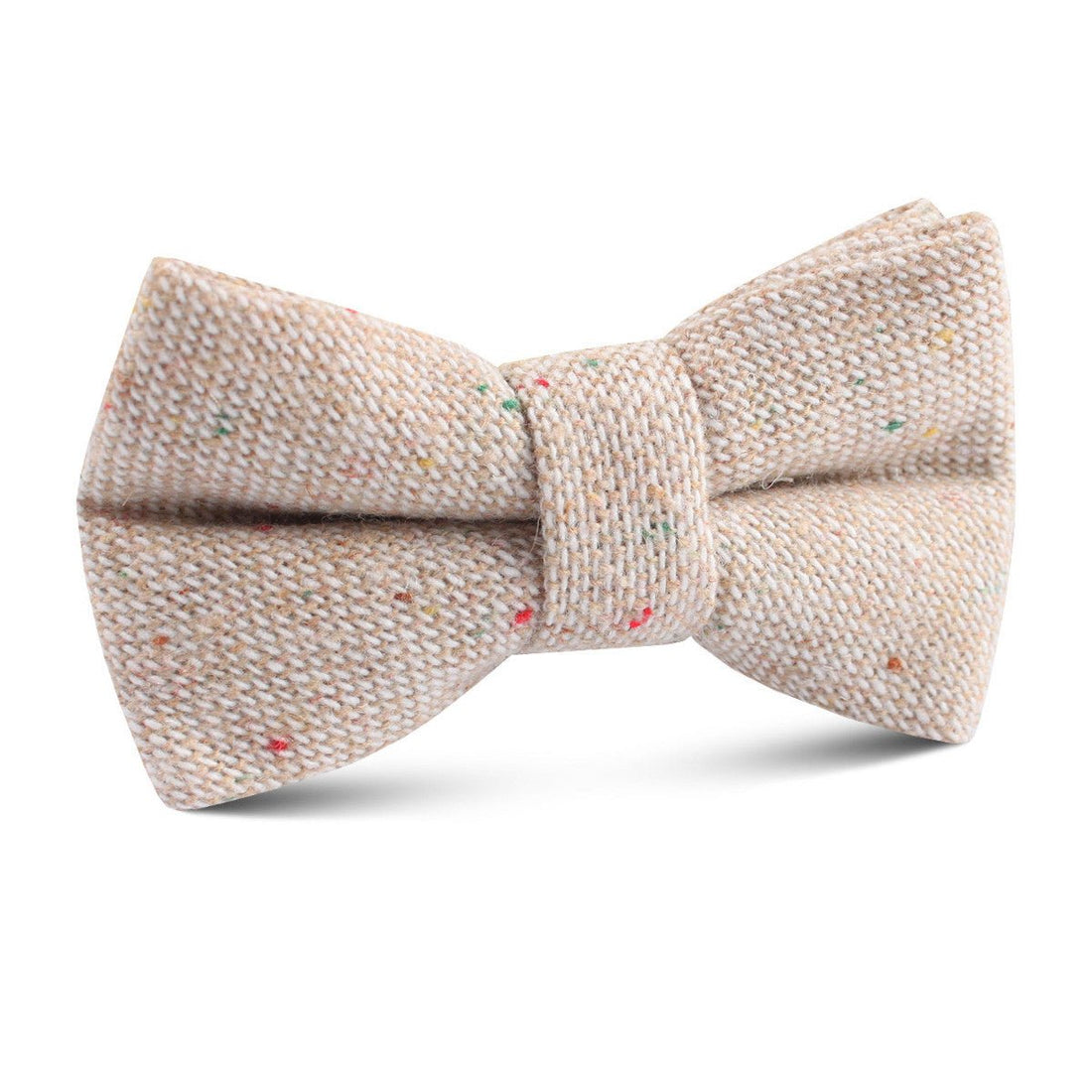 Khaki Sharkskin Kids Bow Tie