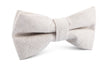 Khaki Twill Stripe Linen Bow Tie