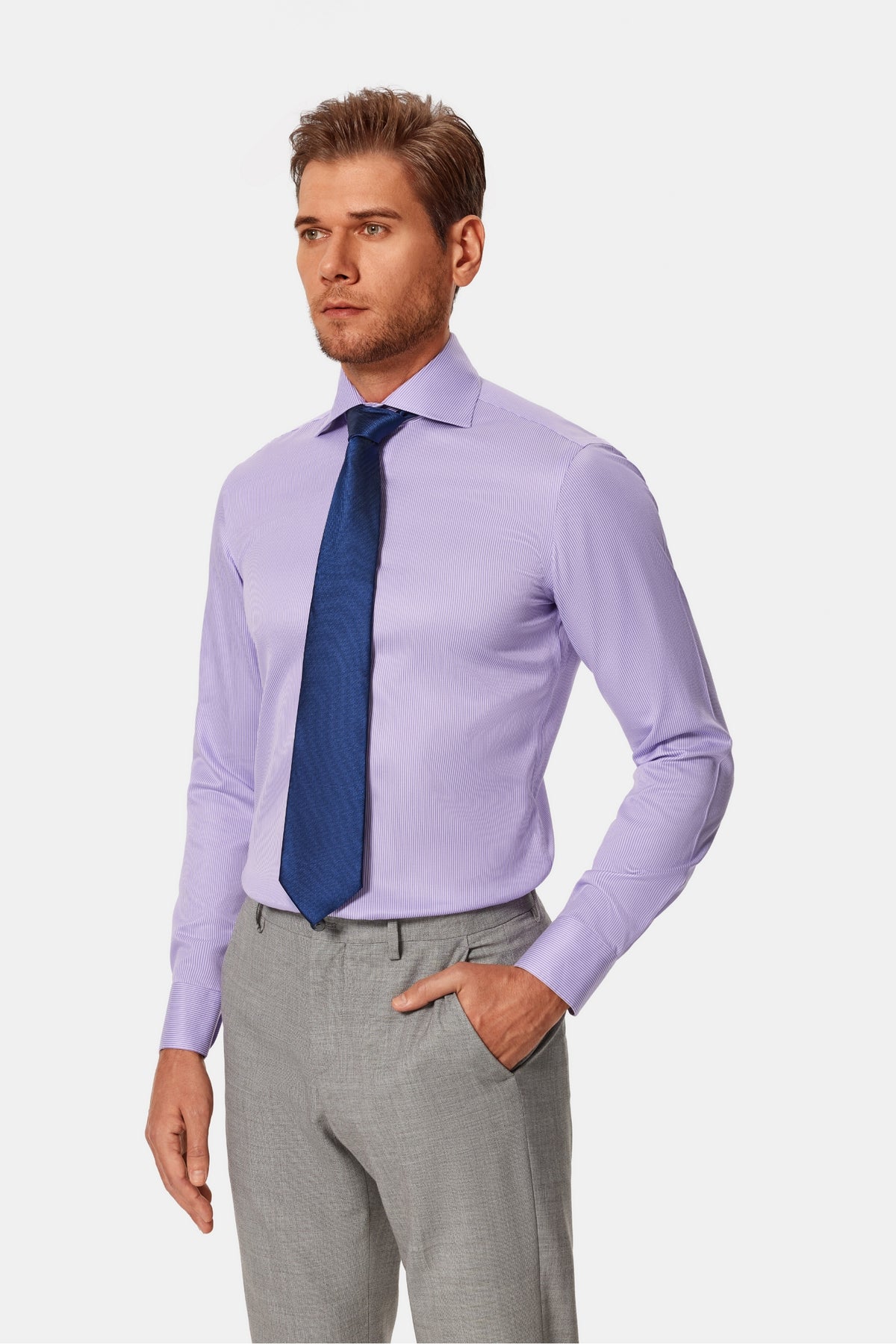 Kimball Purple Twill Non-Iron Shirt