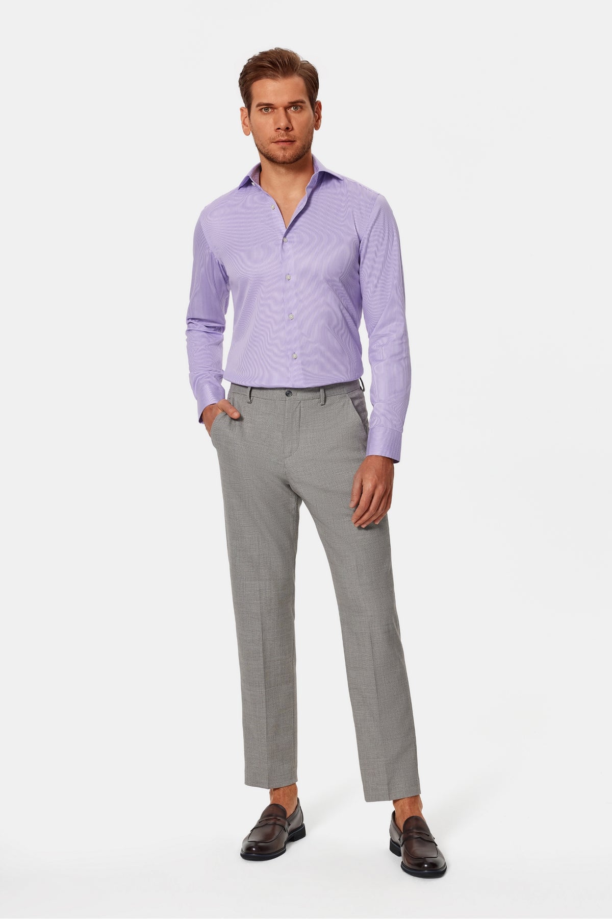 Kimball Purple Twill Non-Iron Shirt